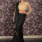 Rajwada Black Foil Print Chiffon Saree With Unstitched Blouse For Women