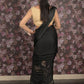 Rajwada Black Foil Print Chiffon Saree With Unstitched Blouse For Women