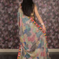 Rajwada Multicolored Sequins Embellished Heavy Net Saree With Unstitched Blouse For Women
