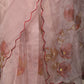 Rajwada Beige Beads Embroidered Floral Printed Organza Saree with Unstitched Blouse for Women