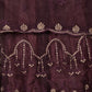 Rajwada Purple Semi Stitched Thread Embroidered Net Lehenga with Unstitched Blouse And Dupatta For Women