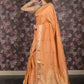 Rajwada Mustard Woven Silk Blend Saree With Unstitched Blouse For Women