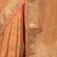 Rajwada Mustard Woven Silk Blend Saree With Unstitched Blouse For Women