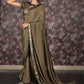 Rajwada Olive Green Embellished Crepe Saree With Stitched Blouse For Women