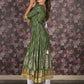 Rajwada Dark Green Flared Embroidered Stitched Kurta For Women