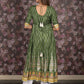 Rajwada Dark Green Flared Embroidered Stitched Kurta For Women