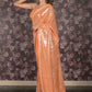Rajwada Pink Organza Printed Saree With Unstitched Blouse For Women