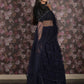 Rajwada Navy Blue Embroidered Semi Stitched Net Lehenga Set With Dupatta And Unstitched Blouse For Women