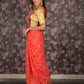 Rajwada Red Woven Crepe Saree With Unstitched Blouse For Women