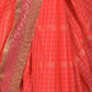 Rajwada Red Woven Crepe Saree With Unstitched Blouse For Women