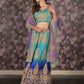 Rajwada Blue Zari Embroidered Stitched Silk Blend Lehenga with Stitched Blouse for Women