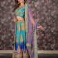 Rajwada Blue Zari Embroidered Stitched Silk Blend Lehenga with Stitched Blouse for Women
