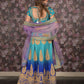 Rajwada Blue Zari Embroidered Stitched Silk Blend Lehenga with Stitched Blouse for Women