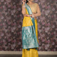 Rajwada Yellow Foil Printed Silk Blend Woven Saree with Unstitched Blouse for Women