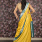 Rajwada Yellow Foil Printed Silk Blend Woven Saree with Unstitched Blouse for Women