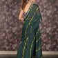 Rajwada Dark Green Georgette Printed Saree Without Blouse For Women