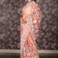 Rajwada Peach Embroidered Organza Saree Without Blouse for Women