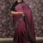 Rajwada Purple Embellished Crepe Saree With Unstitched Blouse For Women