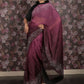 Rajwada Purple Embellished Crepe Saree With Unstitched Blouse For Women