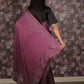 Rajwada Purple Embellished Crepe Saree With Unstitched Blouse For Women