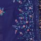 Rajwada Dark Blue Thread Embroidered Georgette Ruffles Saree With Unstitched Blouse For Women