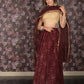 Rajwada Brown Embellished Georgette Semi-Stitched Lehenga with Unstitched Blouse for Women