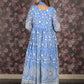 Rajwada Blue Sequins Embroidered Stitched Flared Georgette Kurta Set for Women