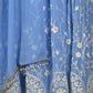 Rajwada Blue Sequins Embroidered Stitched Flared Georgette Kurta Set for Women
