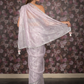 Rajwada Light Pink Soft Net Embellished Saree with Unstitched Blouse for Women