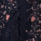 Rajwada Navy Blue Georgette Embroidered Saree With Unstitched Blouse For Women