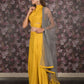 Rajwada Yellow Printed Stitched Cotton Lehenga with Stitched Blouse for Women