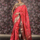 Rajwada Pink Tissue Silk Woven Saree with Unstitched Blouse for Women