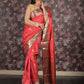 Rajwada Pink Tissue Silk Woven Saree with Unstitched Blouse for Women