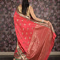 Rajwada Pink Tissue Silk Woven Saree with Unstitched Blouse for Women