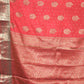 Rajwada Pink Tissue Silk Woven Saree with Unstitched Blouse for Women
