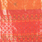 Rajwada Orange And Red Woven Silk Blend Saree With Unstitched Blouse For Women