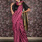 Rajwada Purple Bandhani Print Silk Blend Saree with Unstitched Blouse for Women