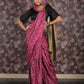 Rajwada Purple Bandhani Print Silk Blend Saree with Unstitched Blouse for Women