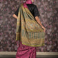 Rajwada Purple Bandhani Print Silk Blend Saree with Unstitched Blouse for Women