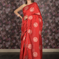 Rajwada Red Woven Silk Blend Saree Without Blouse For Women