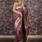 Rajwada Purple Heavy Silk Blend Woven Saree With Unstitched Blouse For Women