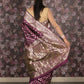 Rajwada Purple Heavy Silk Blend Woven Saree With Unstitched Blouse For Women