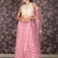 Rajwada Lilac Semi Stitched Embroidered Net Lehenga with Unstitched Blouse And Dupatta For Women