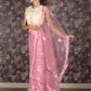 Rajwada Lilac Semi Stitched Embroidered Net Lehenga with Unstitched Blouse And Dupatta For Women