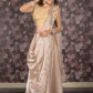 Rajwada Golden Organza Embellished Ready-To-Wear Saree With Stitched Blouse For Women