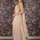 Rajwada Golden Organza Embellished Ready-To-Wear Saree With Stitched Blouse For Women
