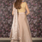 Rajwada Golden Organza Embellished Ready-To-Wear Saree With Stitched Blouse For Women