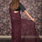 Rajwada Purple Sequin Embroidered Net Saree With Unstitched Blouse For Women