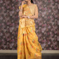 Rajwada Yellow Woven Silk Blend Saree With Unstitched Blouse For Women