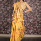 Rajwada Yellow Woven Silk Blend Saree With Unstitched Blouse For Women